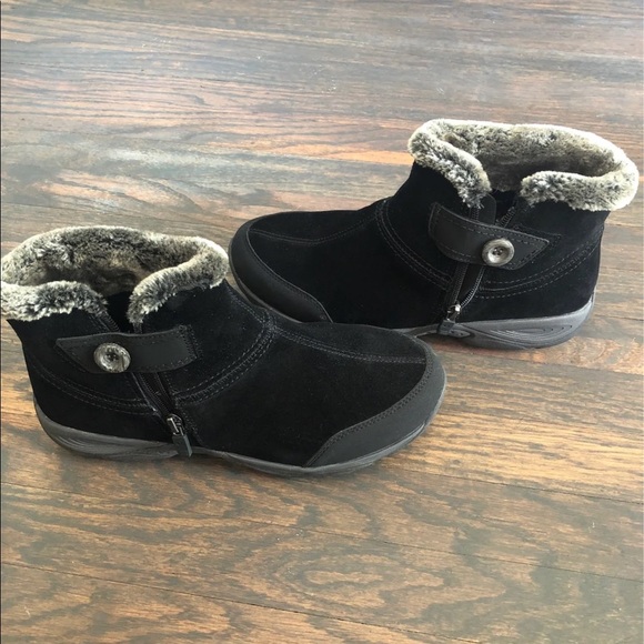 Easy Spirit Eliria Suede Black Ankle Boots 10WW - Picture 2 of 4